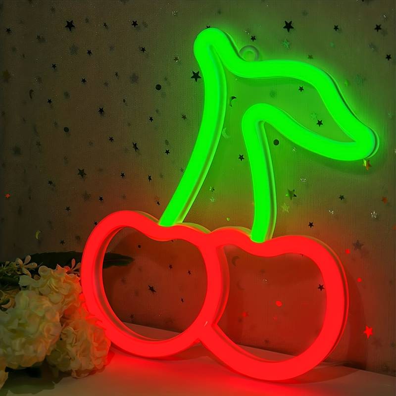 cherry light logo neon merkki led kirsikat