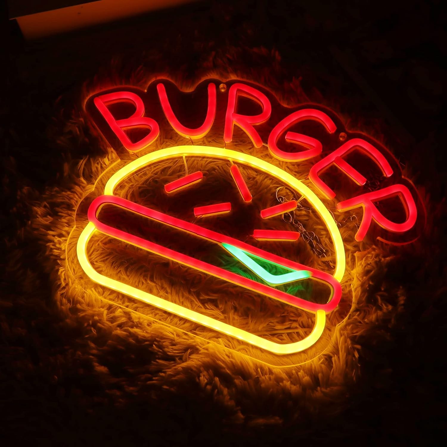Burger Advertising valaistu hehkuva LED-valokuva